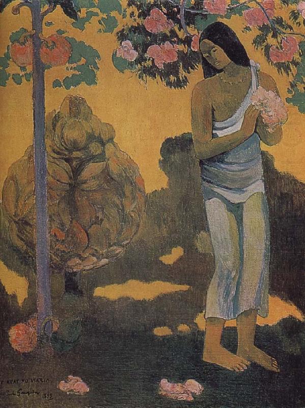 Paul Gauguin Woman holding flowers